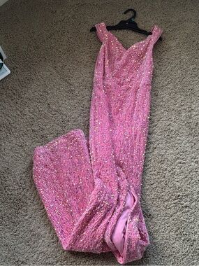 Pink Sequin Evening Gown